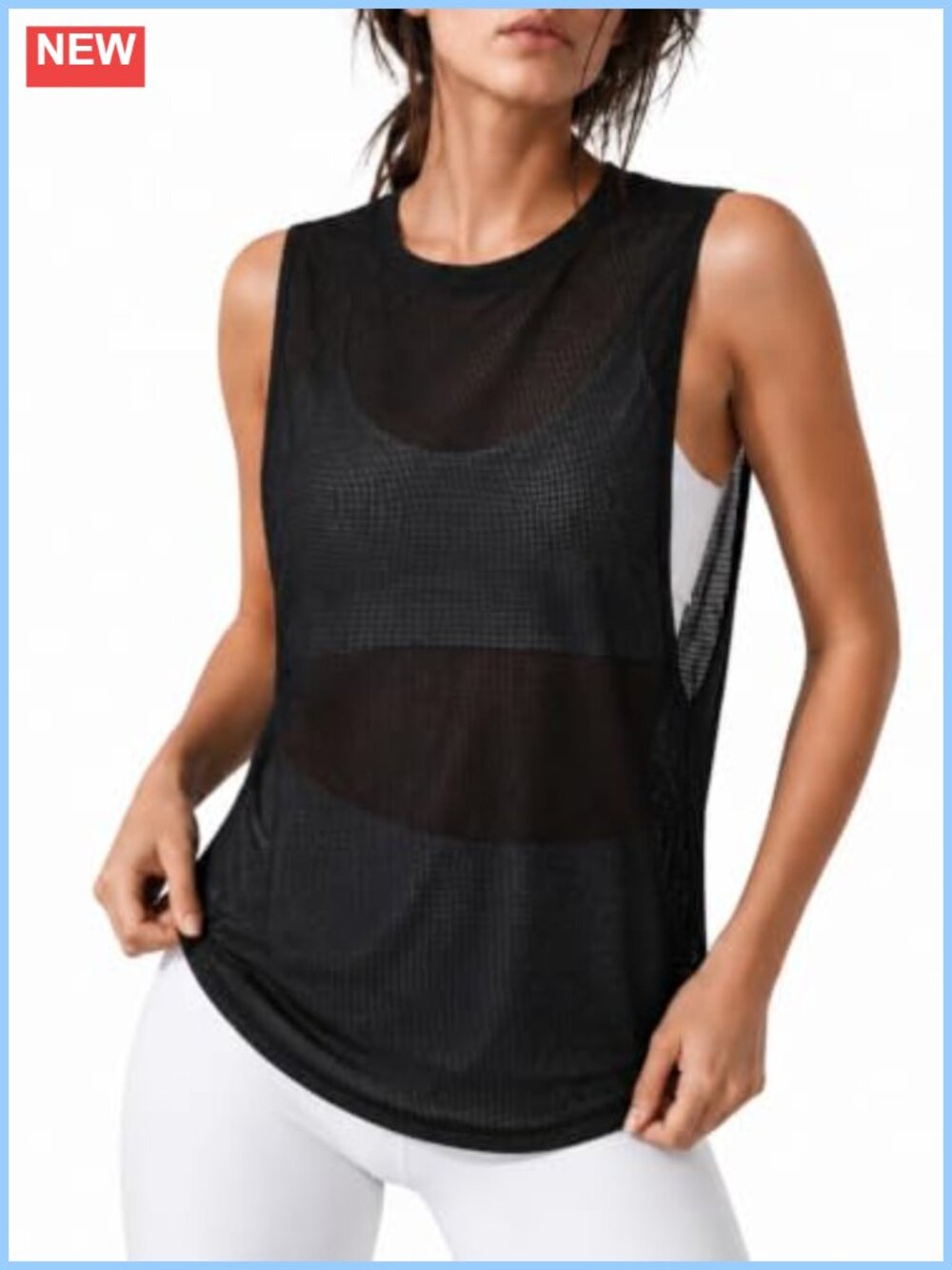 Women's Open Side Muscle Tank Top Sleeveless Workout Gym Yoga Top
